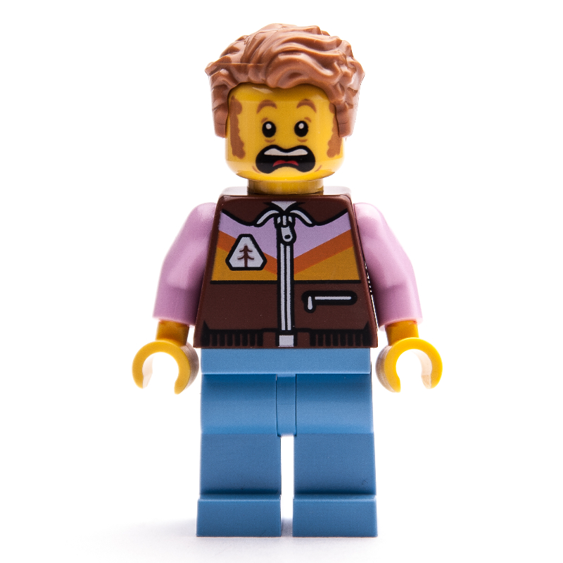 Homme, veste brun rougeâtre, jambes moyennes bleues, cheveux nougat moyen (Man, Reddish Brown Jacket, Medium Blue Legs, Medium Nougat Hair)