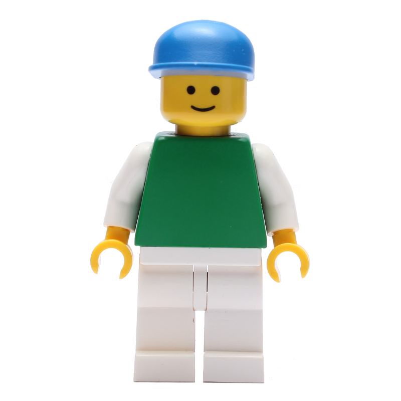 Torse vert, jambes blanches, casquette bleue (Green Torso, White Legs, BLue Cap)