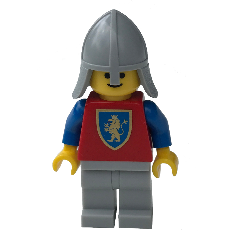 Chevalier (crusader lion) - jambes gris bleuté clair, protège-cou (Knight (Crusader Lion) - Light Bluish Gray Legs, Neck-Protector)