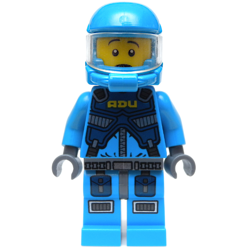 Adu soldat, snarl / surpris, hanches gris bleuté foncé (ADU Soldier, Snarl / Surprised, Dark Bluish Gray Hips)