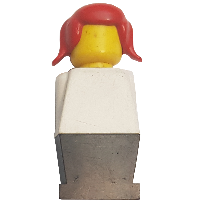 LEGOLAND torse blanc, jambes noires, cheveux rouges (LEGOLAND White Torso, Black Legs, Red Hair)