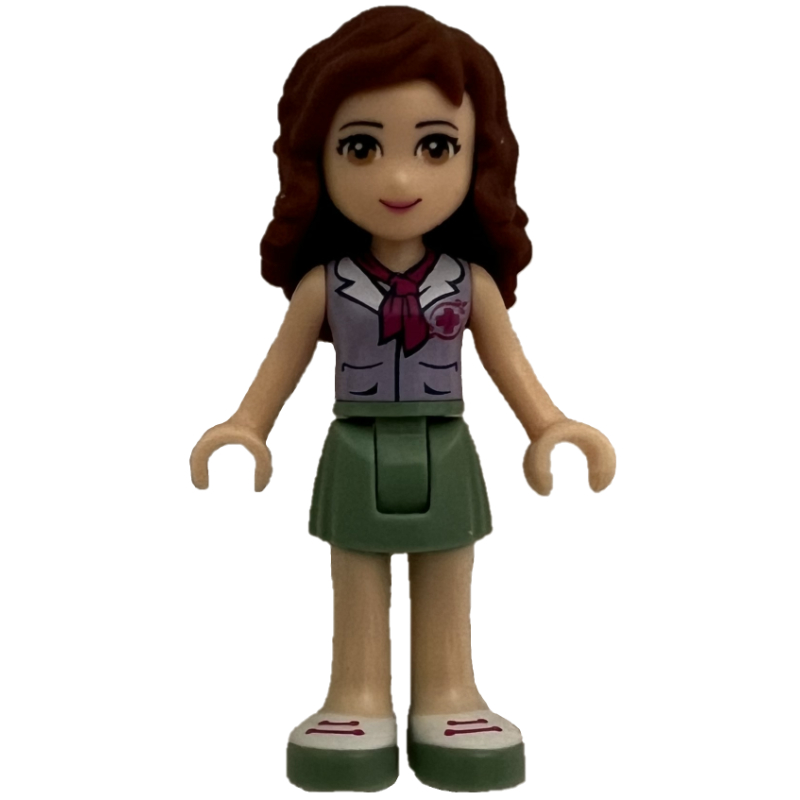 Olivia — chemisier lavande, jupe vert sable (Olivia - Lavender Blouse, Sand Green Skirt)