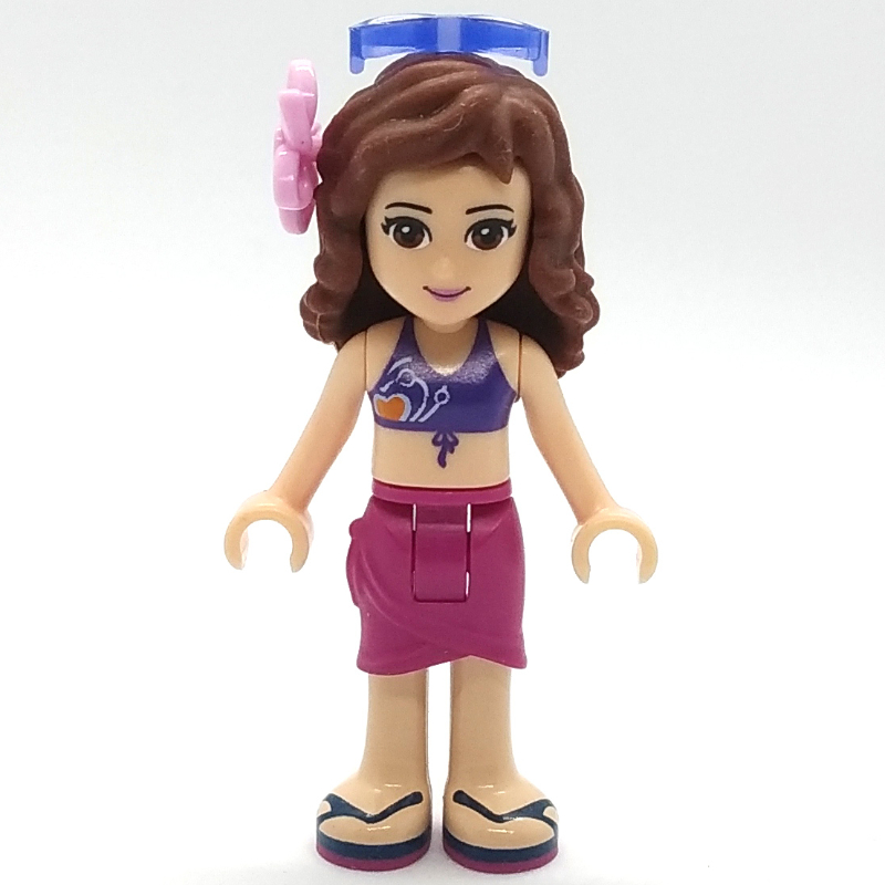 Olivia — bikini violet foncé, jupe magenta (Olivia - Dark Purple Bikini, Magenta Skirt)