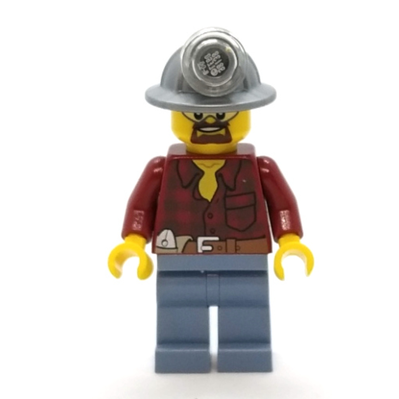 Mineur, chemise de flanelle rouge foncé, chapeau de mine, bouc et lunettes (Miner, Dark Red Flannel Shirt, Mining Hat, Goatee Beard and Goggles)