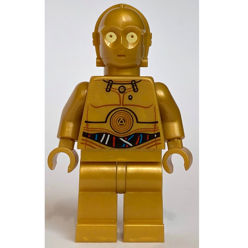 C-3PO, or nacré, fils colorés, jambes sans motif (C-3PO, Pearl Gold, Colorful Wires, Plain Legs)