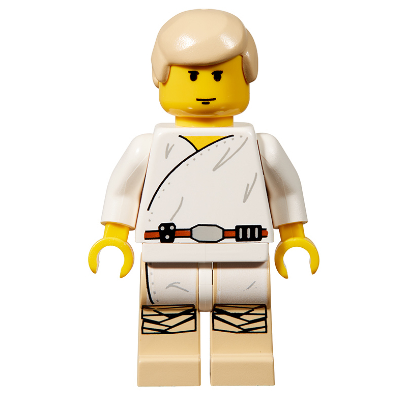 Luke Skywalker, robe blanche, peau jaune (3626b tête) (Luke Skywalker, White Robe, Yellow Skin (3626b Head))