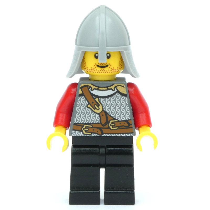 Chevalier - torse gris bleuté foncé, jambes noires, casque gris bleuté clair (Knight - Dark Bluish Grey Torso, Black Legs, Light Bluish Grey Helmet)