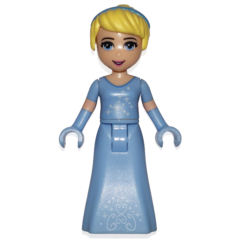 Cendrillon — robe bleu clair vif, étoiles argentées, bande de cheveux (Cinderella - Bright Light Blue Dress, Silver Stars, hair Band)