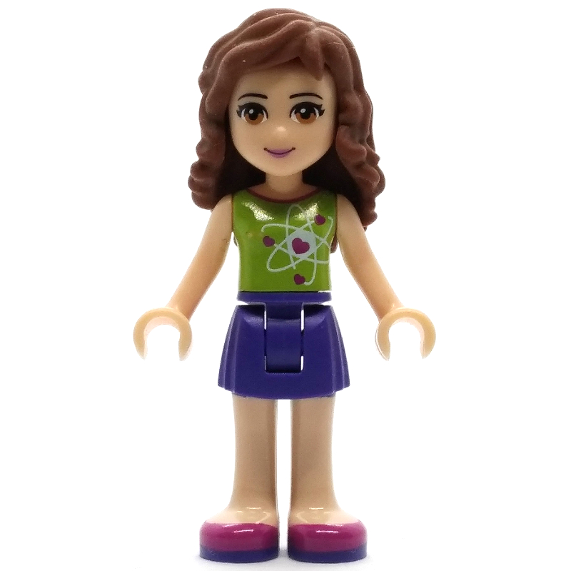 Olivia — haut vert citron, jupe pourpre foncé (Olivia - Lime Top, Dark Purple Skirt)