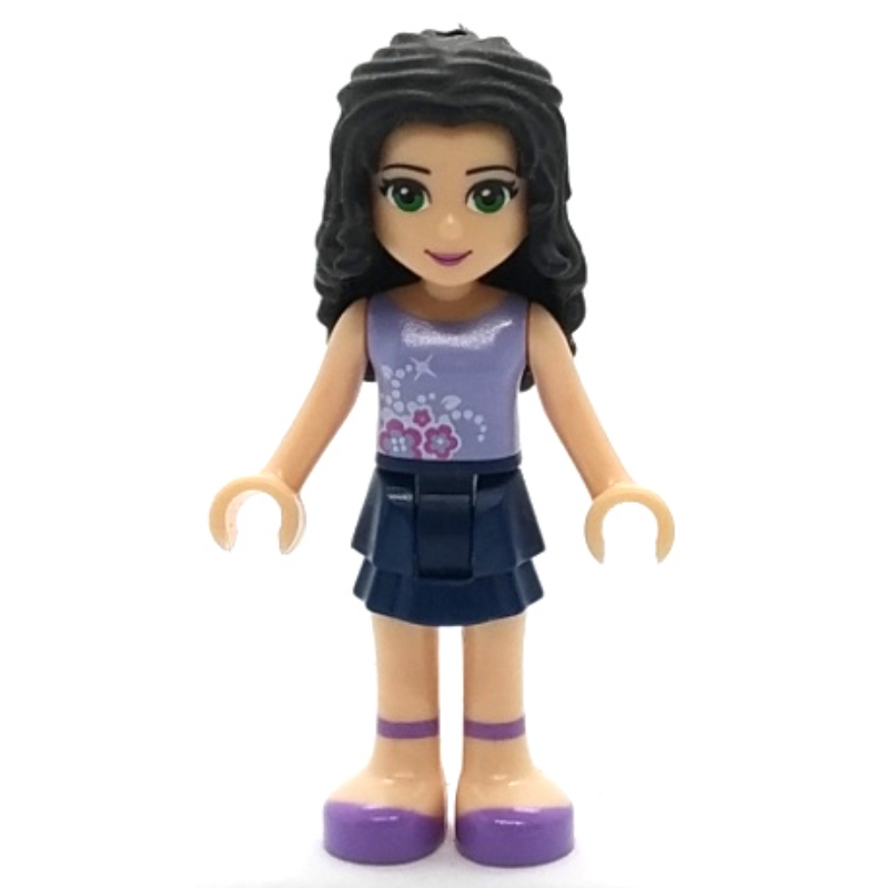Emma — haut lavande, jupe bleu foncé (Emma - Lavender Top, Dark Blue Skirt)