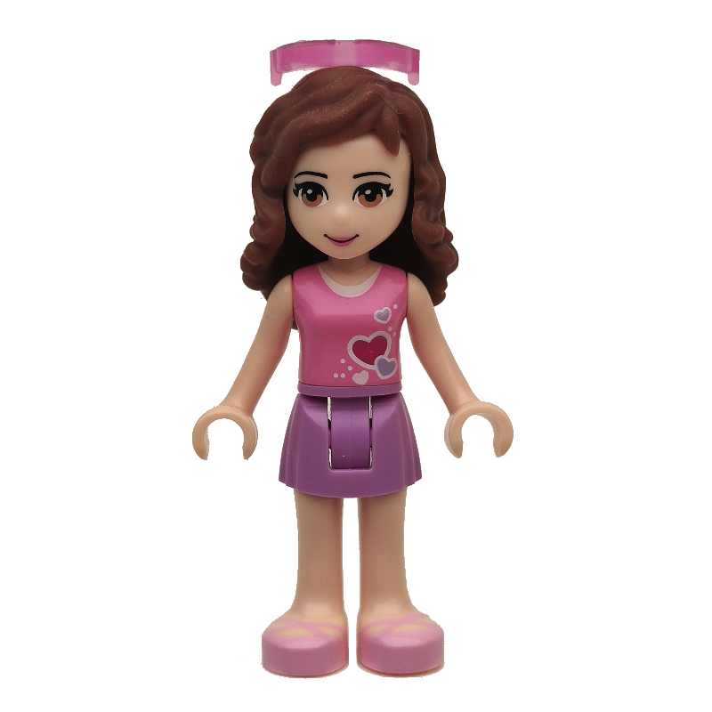 Olivia — haut rose foncé, jupe lavande moyen, lunettes de sécurité (Olivia - Dark Pink Top, Medium Lavender Skirt, Safety Goggles)