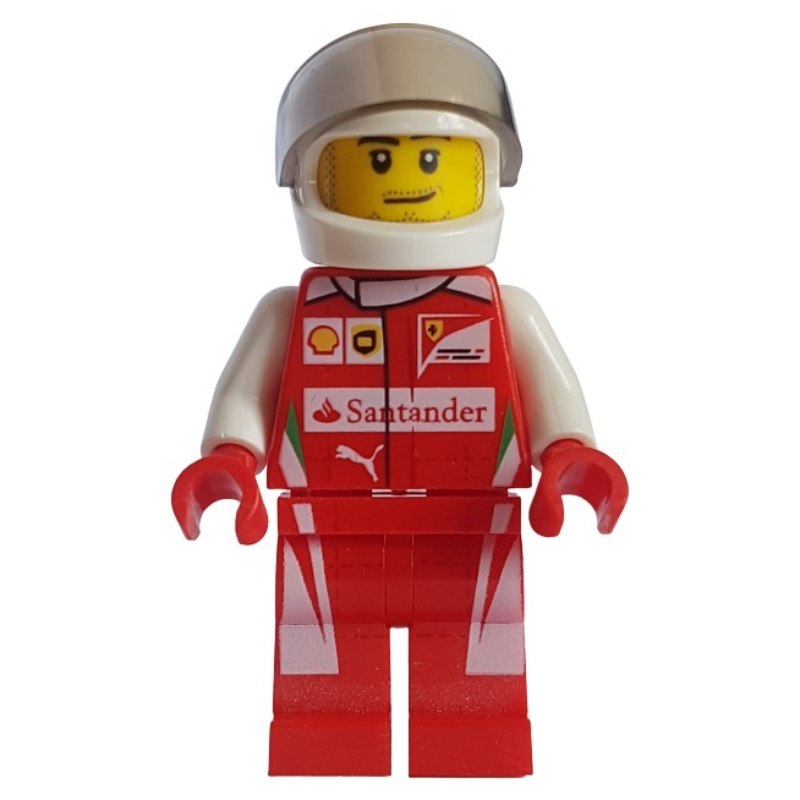 Pilote de course, torse rouge, jambes rouges, casque blanc, ferrari 1 (Race Driver, Red Torso, Red Legs, White Helmet, Ferrari 1)