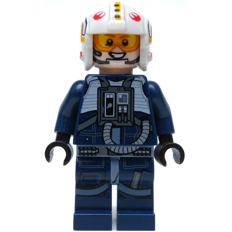Pilote rebelle Y-wing, costume de vol bleu foncé, insigne rebelle rouge sur casque (Rebel Pilot Y-wing, Dark Blue Flight Suit, Red Rebel Insignia on Helmet)