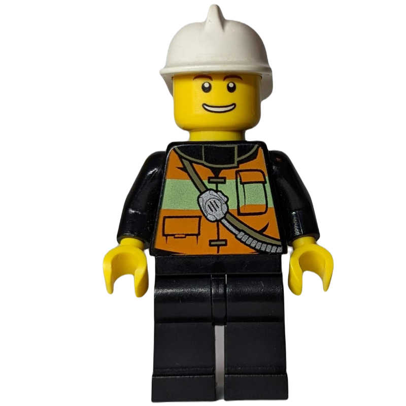 Pompier avec gilet de sécurité orange (Fireman with Orange Safety Vest)