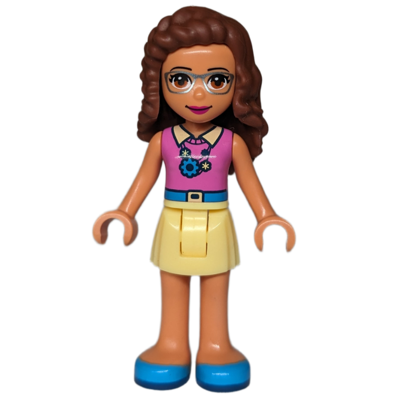 Olivia — haut magenta, jupe jaune clair vif (Olivia - Magenta Top, Bright Light Yellow Skirt)
