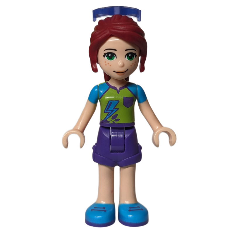 Mia — haut vert citron, jupe pourpre foncé, lunettes de soleil (Mia - Lime Top, Dark Purple Skirt, Sunglasses)
