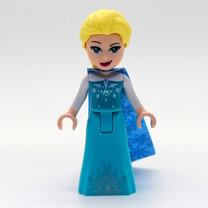 Elsa — robe azur moyen, longue cape avec des flocons de neige (Elsa - Medium Azure Dress, Long Cape with Snowflakes)