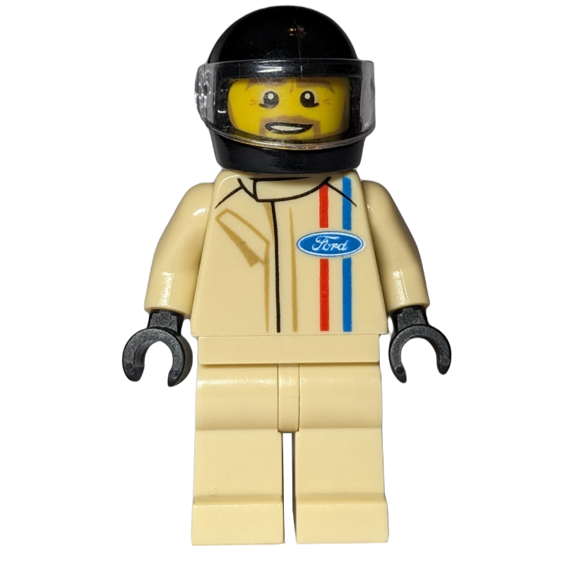 Pilote de course, torse beige, jambes beiges, casque noir, gué (Race Driver, Tan Torso, Tan Legs, Black Helmet, Ford)