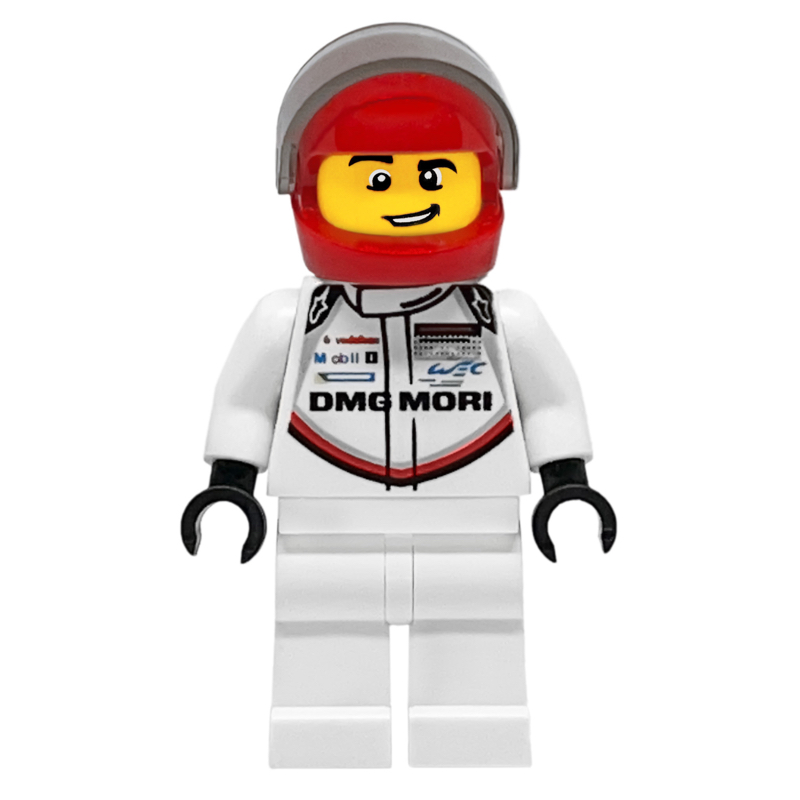 Pilote de course, torse blanc, jambes blanches, casque rouge, porsche (Race Driver, White Torso, White Legs, Red Helmet, Porsche)