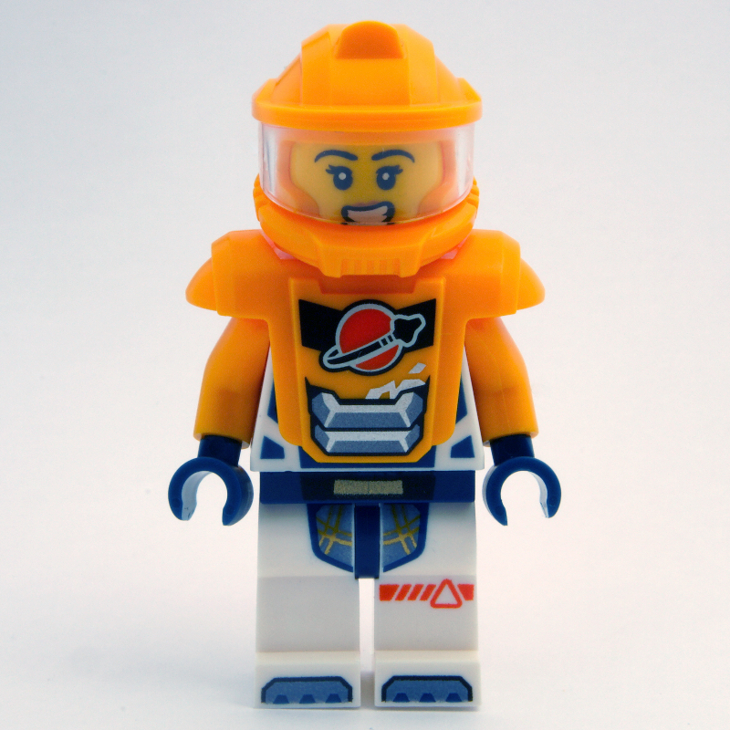 Astronaute, combinaison spatiale blanche, armure orange clair vif et casque (Astronaut, White Spacesuit, Bright Light Orange Armor and Helmet)