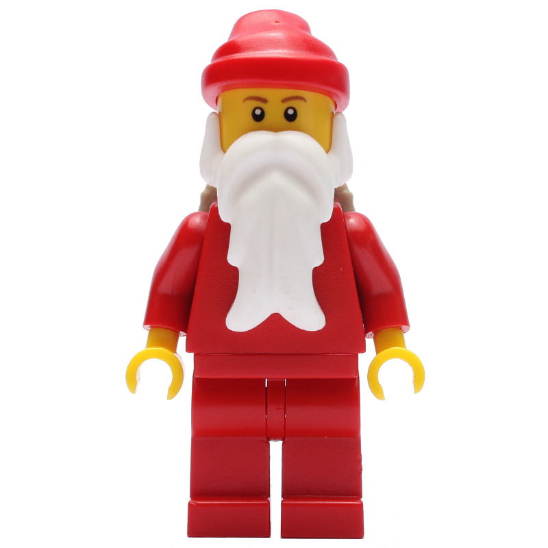 Père Noël, rouge uni avec sac à dos (Santa, Plain Red with Backpack)