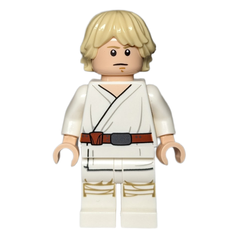 Luke Skywalker, robe blanche, jambes blanches, pas de lignes de joue (Luke Skywalker, White Robe, White Legs, No Cheek Lines)