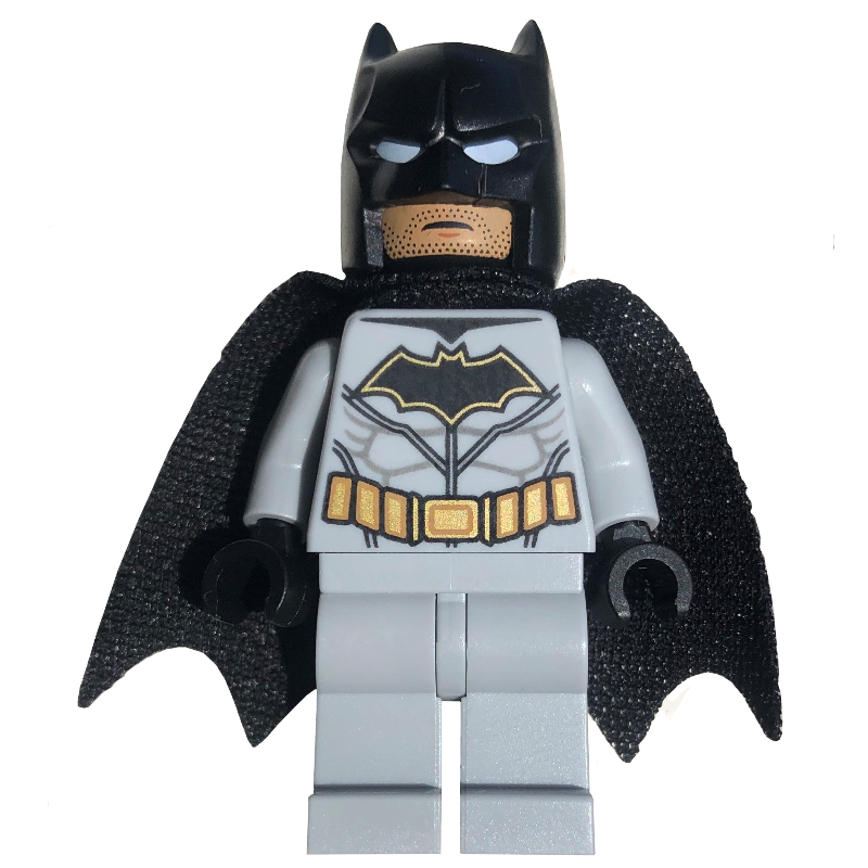 Batman, tenue gris bleuté clair, cape et cagoule noires, tête noire (Batman, Light Bluish Gray Suit, Black Cape and Cowl, Black Head)
