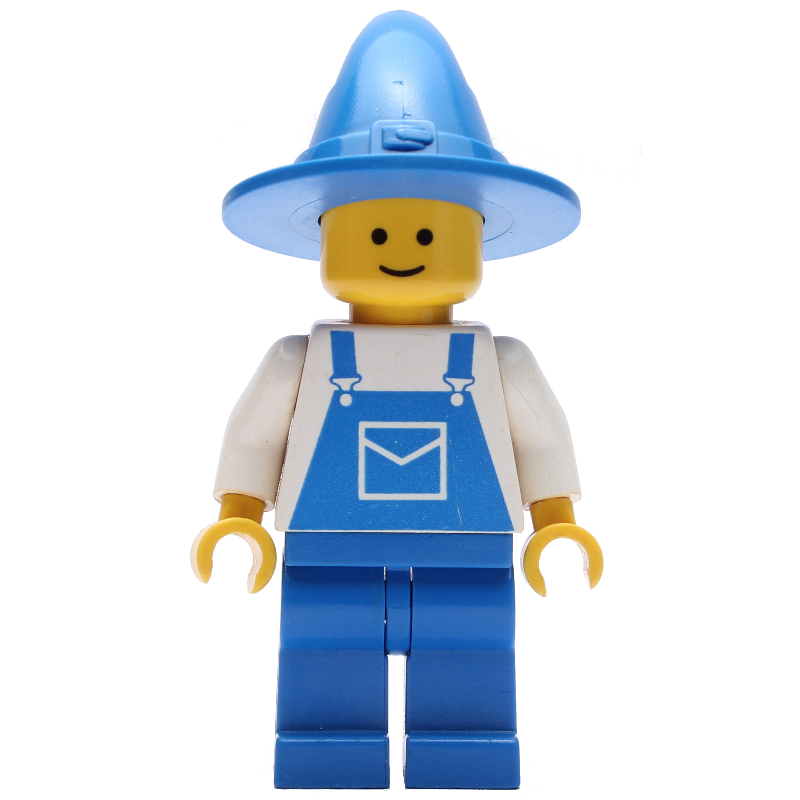 Combinaison bleu avec poche, chapeau de sorcière (Overalls Blue with Pocket, Witch Hat)