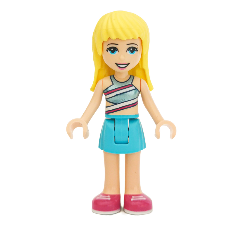Stephanie — haut bleu moyen, jupe azur moyen (Stephanie - Medium Blue Top, Medium Azure Skirt)
