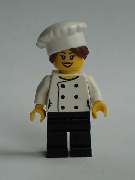 LEGO maison - chef, femme, jambes noires (LEGO House - Chef, Female, Black Legs)