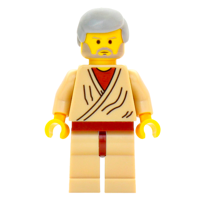 Obi-Wan Kenobi, vieux, peau jaune, cheveux gris bleuté clair (tête 3626c) (20e anniversaire) (Obi-Wan Kenobi, Old, Yellow Skin, Light Bluish Gray Hair (3626c Head) (20th Anniversary))