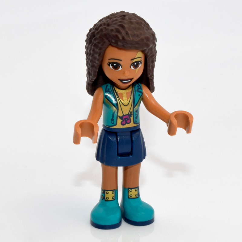 Andrea — veste turquoise foncé, jupe bleu foncé (Andrea - Dark Turquoise Jacket, Dark Blue Skirt)