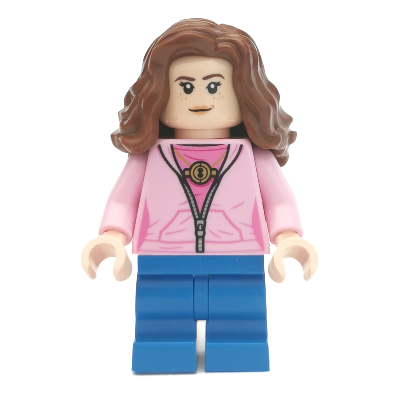 Hermione Granger, sweat à capuche rose vif sur chemise rose foncé avec retourneur de temps, jambes moyennes (Hermione Granger, Bright Pink Hoodie over Dark Pink Shirt with Time Turner, Medium Legs)