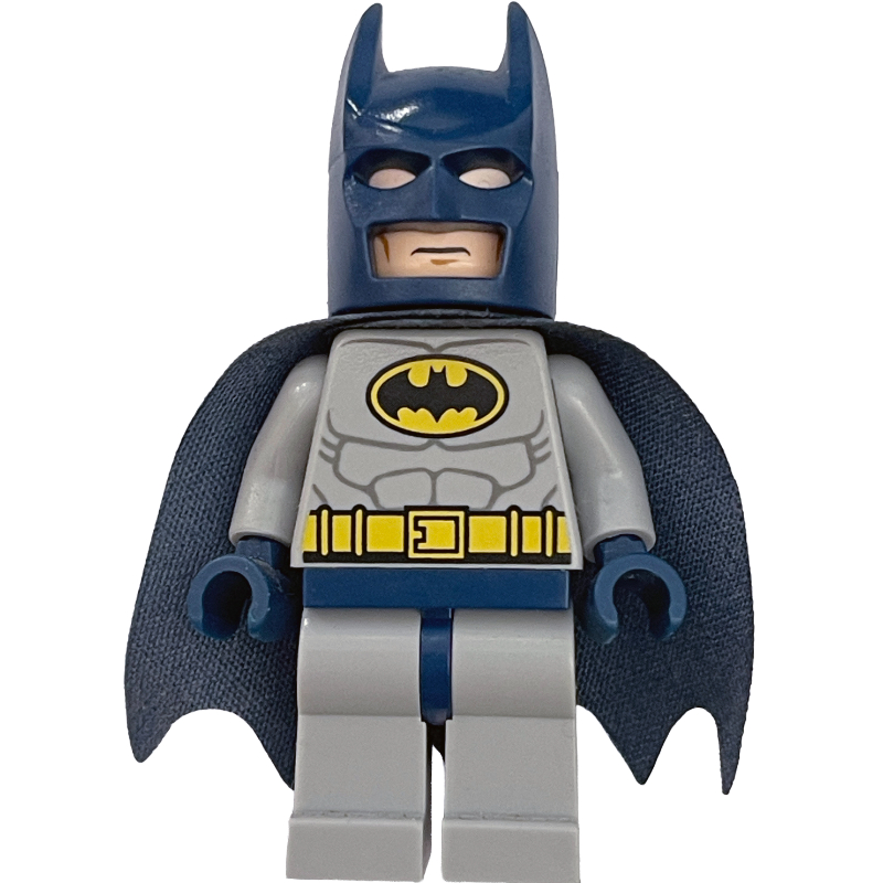 Batman, tenue gris bleuté clair, cape bleu foncé et cagoule 55704 (Batman, Light Bluish Gray Suit, Dark Blue Cape and 55704 Cowl)