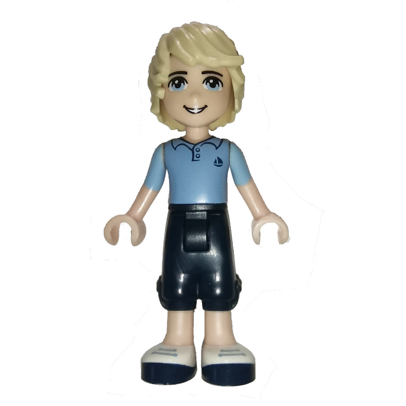 Andrew - chemise bleu moyen, pantalon bleu foncé (Andrew - Medium Blue Shirt, Dark Blue Trousers)