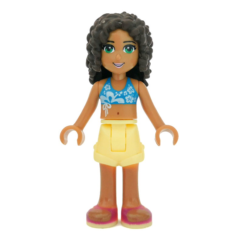 Andrea — bikini azur foncé, jupe jaune clair vif (Andrea - Dark Azure Bikini, Bright Light Yellow Skirt)