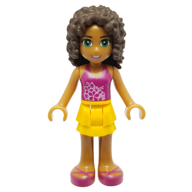 Andrea — haut magenta, jupe orange clair vif (Andrea - Magenta Top, Bright Light Orange Skirt)