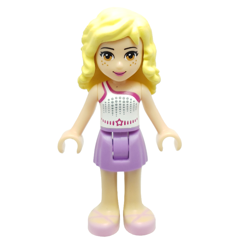 Naya - haut blanc, jupe lavande moyen (Naya - White Top, Medium Lavender Skirt)