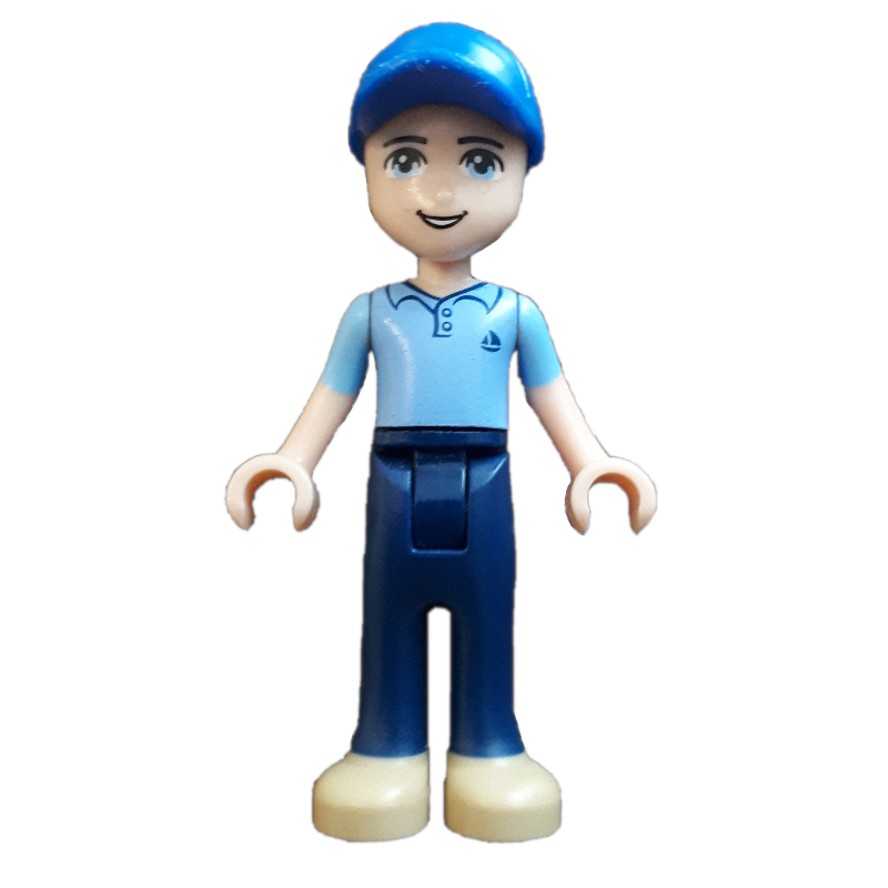 Andrew - chemise bleu moyen, pantalon bleu foncé, casquette (Andrew - Medium Blue Shirt, Dark Blue Trousers, Cap)