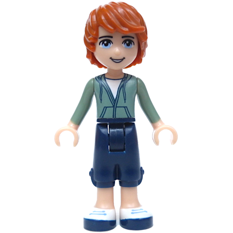 Julian — pantalon vert sable, pantalon bleu foncé (Julian - Sand Green, Dark Blue Trousers)