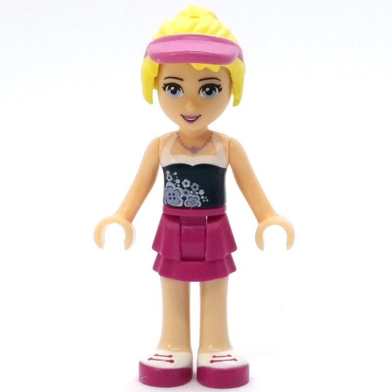 Stephanie — haut bleu foncé, jupe magenta (Stephanie - Dark Blue Top, Magenta Skirt)