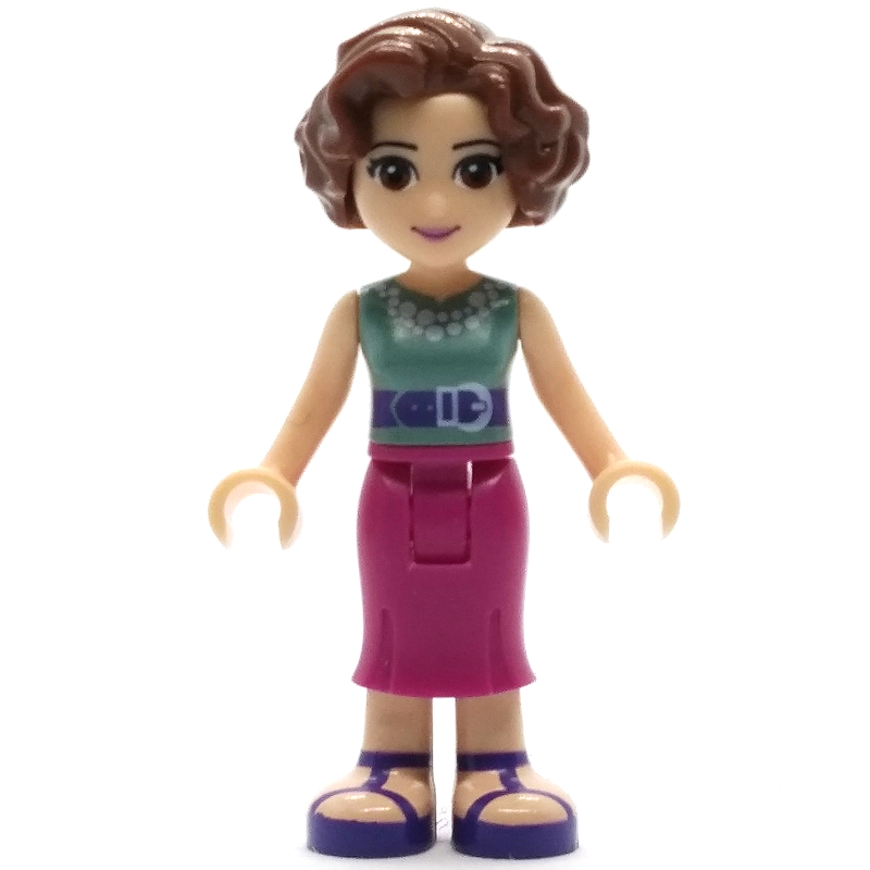 Charlotte - haut vert sable, robe magenta (Charlotte - Sand Green Top, Magenta Dress)