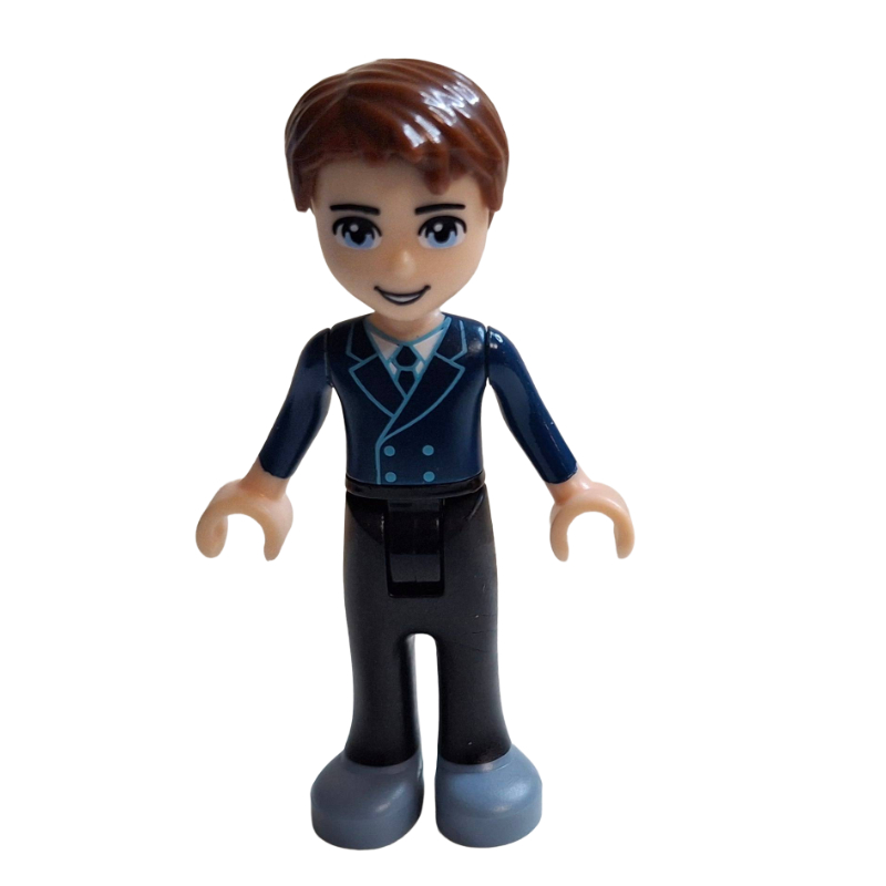 David - gilet bleu foncé, pantalon noir (David - Dark Blue Vest, Black Trousers)
