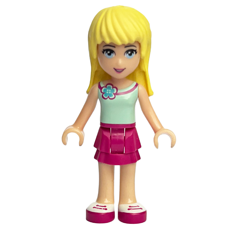 Stephanie — haut vert d’eau clair, jupe magenta (Stephanie - Light Aqua Top, Magenta Skirt)