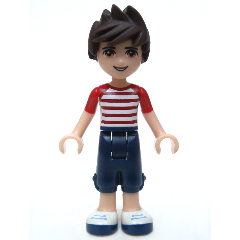 Noah - chemise blanche rouge, pantalon bleu foncé (Noah - White Red Shirt, Dark Blue Trousers)