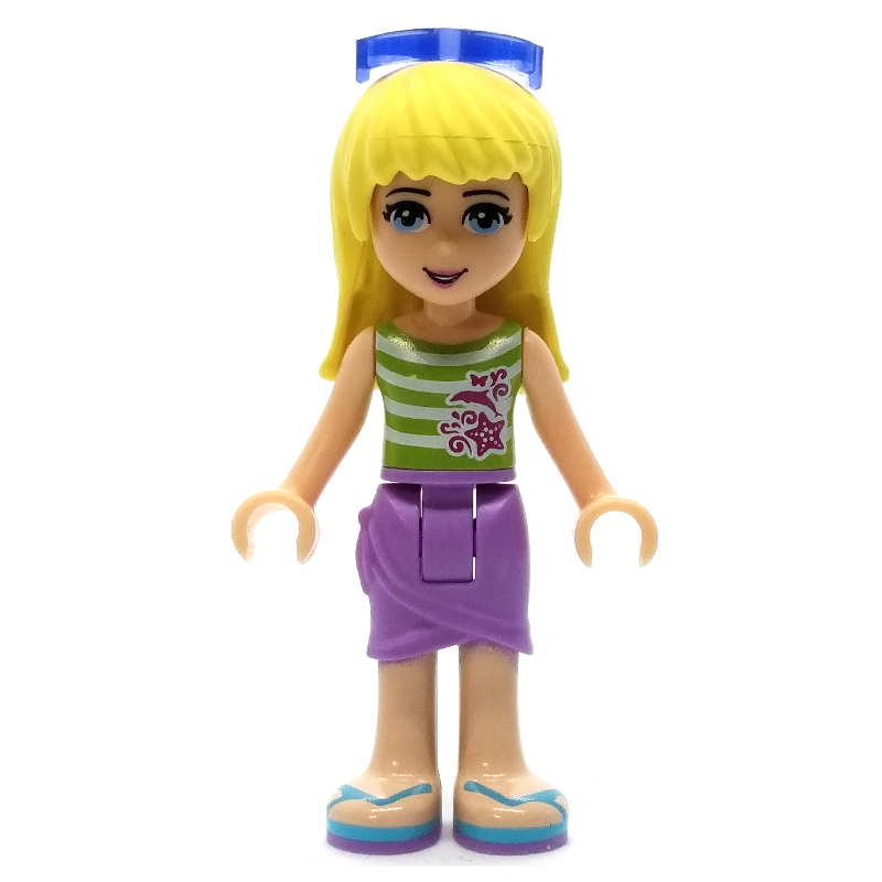 Stephanie — haut blanc et vert citron, jupe lavande, lunettes (Stephanie - White/Lime Top, Lavender Skirt, Glasses)