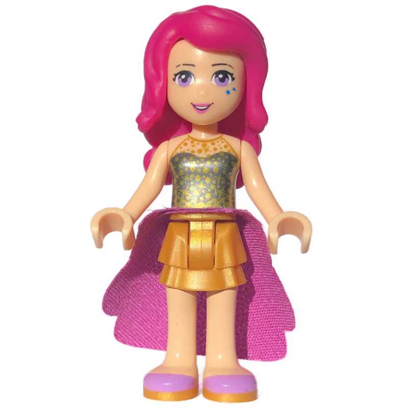 Livi - haut noir, jupe or nacré (Livi - Black Top, Pearl Gold Skirt)