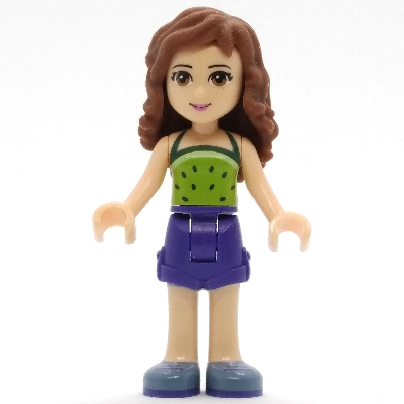 Olivia — haut vert citron, jupe pourpre foncé (Olivia - Lime Top, Dark Purple Skirt)