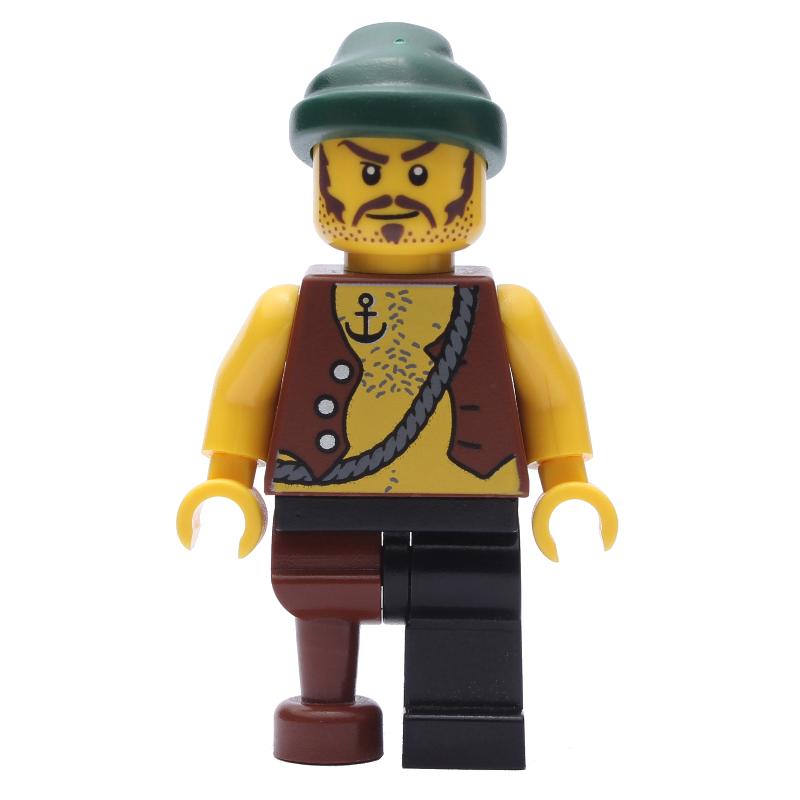 Pirate avec patte de cheville et chapeau vert foncé (Pirate with Peg Leg and Dark Green Hat)