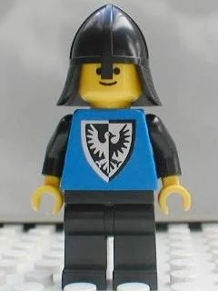 Chevalier (faucon noir) - jambes noires, hanches noires, bouclier pointu, protège-cou (Knight (Black Falcon) - Black Legs, Black Hips, Pointed Shield, Neck-Protector)